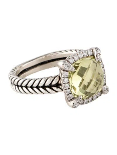 Pre-owned David Yurman Citrine & Diamond Chatelaine Ring In Multi