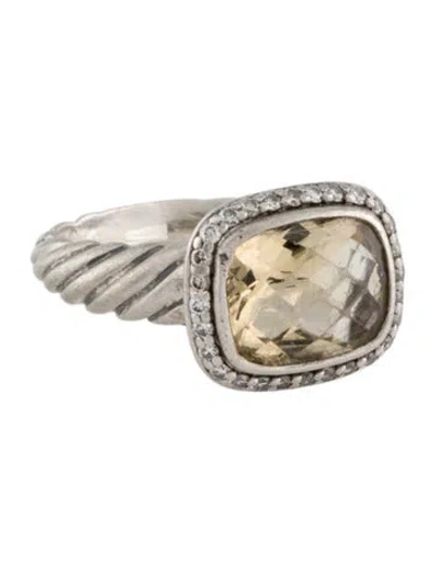 Pre-owned David Yurman Citrine & Diamond Noblesse Cocktail Ring In Multi