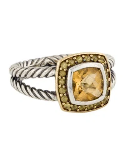 Pre-owned David Yurman Citrine & Sapphire Albion Ring In Multi