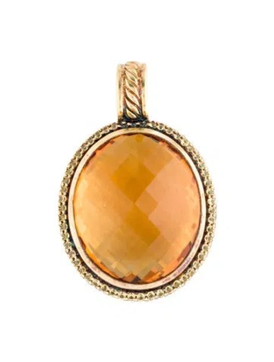 Pre-owned David Yurman Citrine & Sapphire Pendant In Multi
