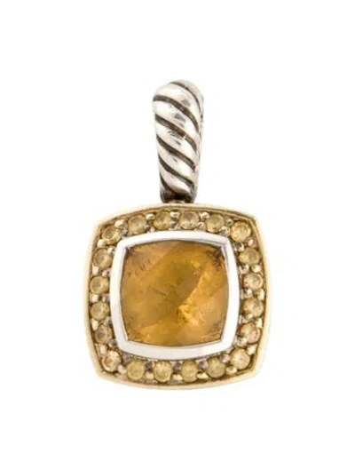 Pre-owned David Yurman Citrine & Sapphire Petite Albion Pendant In Multi