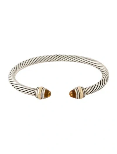 Pre-owned David Yurman Citrine Cable Classic Bracelet, 6.5" In Multi