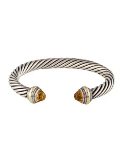 Pre-owned David Yurman Citrine Cable Classic Cuff, 6.5" In Multi