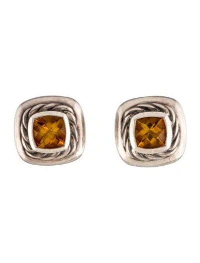 Pre-owned David Yurman Citrine Cable Classics Stud Earrings In Multi