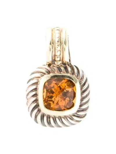 Pre-owned David Yurman Citrine Cable Enhancer Pendant In Multi