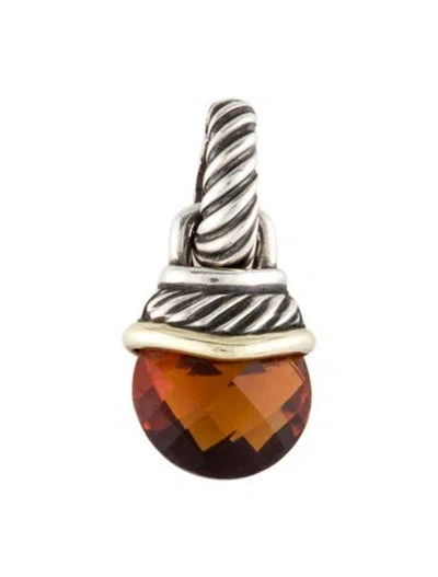 Pre-owned David Yurman Citrine Cable Pendant Enhancer, 1" In Multi