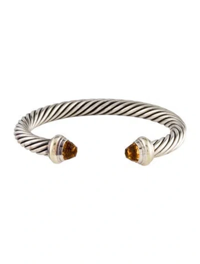 Pre-owned David Yurman Citrine Classic Cable Bracelet, 6.5" In Multi