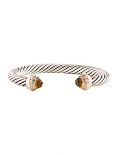 Pre-owned David Yurman Citrine Classic Cable Bracelet, 6.75" In Multi