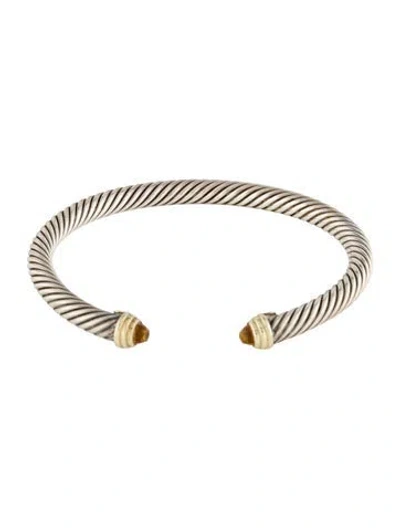 Pre-owned David Yurman Citrine Classic Cable Cuff, 6.5" In Multi