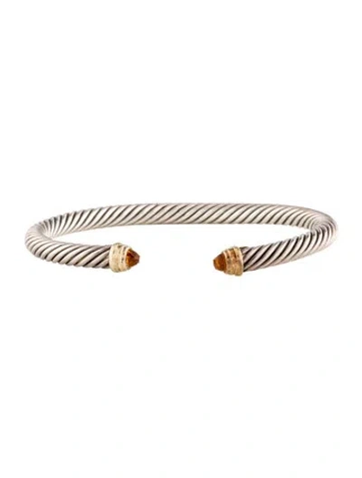 Pre-owned David Yurman Citrine Classic Cable Cuff, 6.75" In Multi