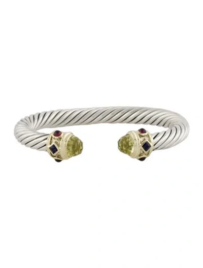 Pre-owned David Yurman Citrine, Iolite & Rhodolite Renaissance® Cable Flex® Bracelet, 6" In Multi