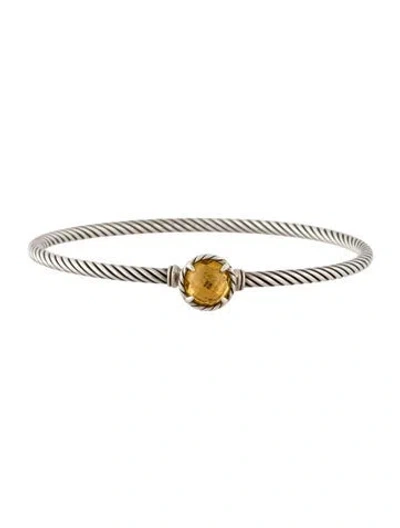 Pre-owned David Yurman Citrine Petite Chatelaine Bracelet, 7" In Multi