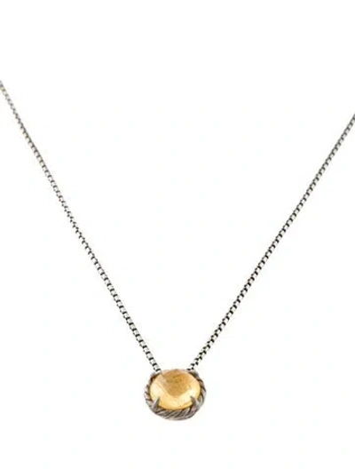 Pre-owned David Yurman Citrine Petite Chatelaine Pendant Necklace, 17" In Multi