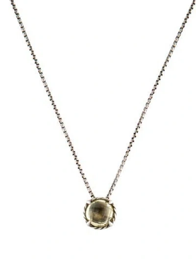 Pre-owned David Yurman Citrine Petite Chatelaine Pendant Necklace, 17.5" In Multi