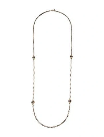 Pre-owned David Yurman Citrine, Rhodolite & Garnet Renaissance Station Necklace, 36" In Multi