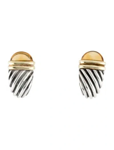 Pre-owned David Yurman Citrine Shrimp Earclips In Multi