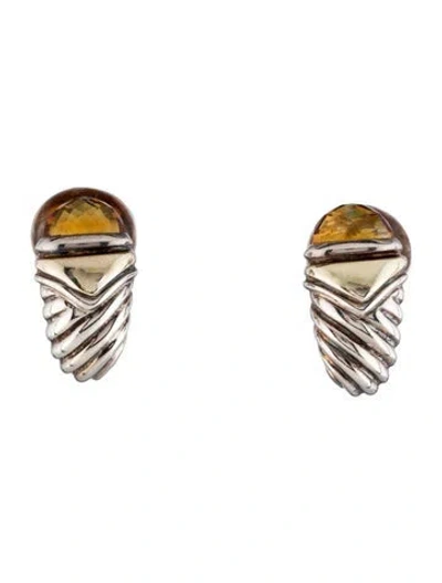 Pre-owned David Yurman Citrine Shrimp Earclips In Multi