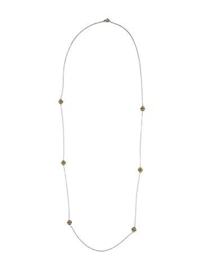 Pre-owned David Yurman Citrine Sphere Station Necklace, 44" In Multi