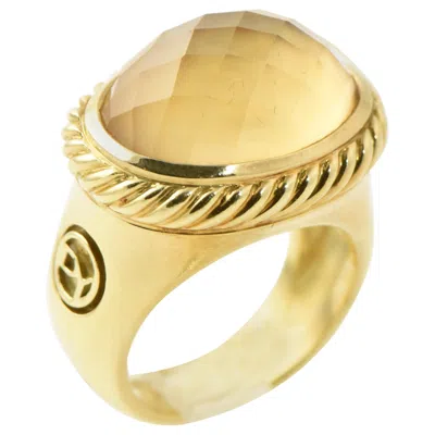 Pre-owned David Yurman Citrine Yellow Gold Signature Ring