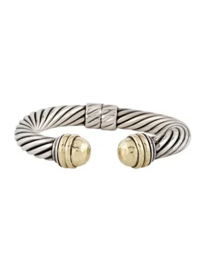 Pre-owned David Yurman Classic Cable Dome Hinged Cuff, 6.5" In Multi