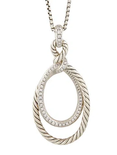 Pre-owned David Yurman Continuance Diamond Pendant Necklace, 37" In Multi