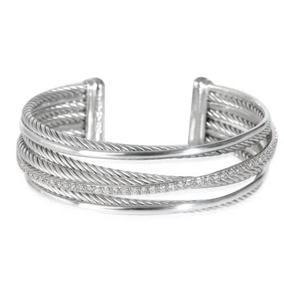 David Yurman Crossover Bracelet In Sterling Silver 0.65 Ctw