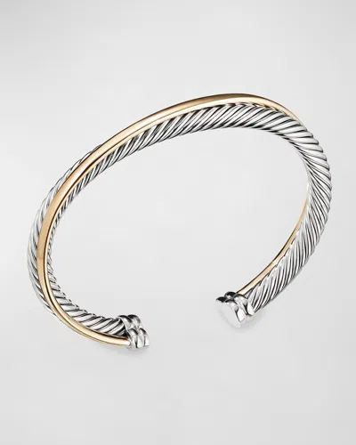 David Yurman Crossover Cuff With Gold In Silver