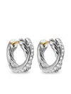 David Yurman Crossover Diamond Hoop Earrings In Silver