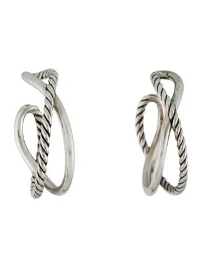 Pre-owned David Yurman Crossover Hoop Earrings In Multi