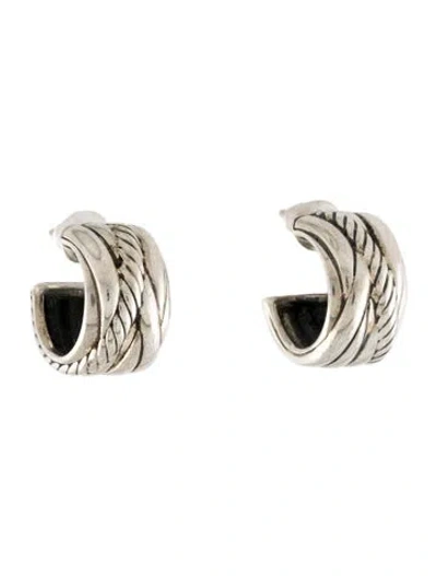 Pre-owned David Yurman Crossover Hoop Earrings In Multi