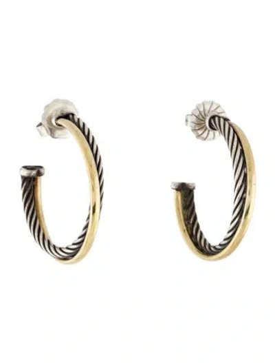 Pre-owned David Yurman Crossover Hoop Earrings In Multi