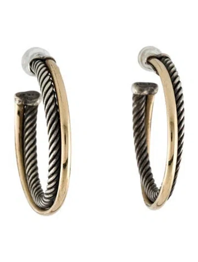 Pre-owned David Yurman Crossover Hoop Earrings In Multi