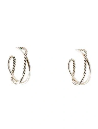 Pre-owned David Yurman Crossover Hoop Earrings In Multi