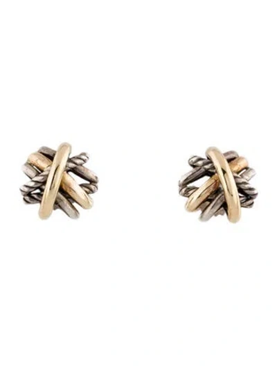 Pre-owned David Yurman Crossover Stud Earrings In Multi