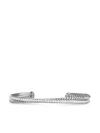 David Yurman Crossover Two Row Diamond Bracelet In Silver