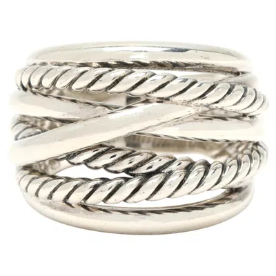Pre-owned David Yurman Crossover Wide Band Ring, Sterling Silver, Ring Size 6.75 In Multiple