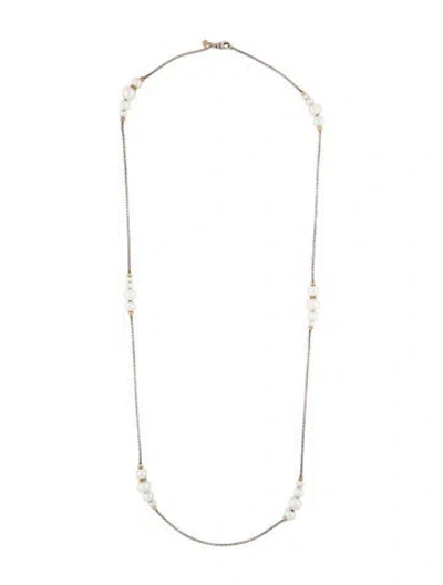 Pre-owned David Yurman Cultured Pearl Long Station Necklace, 32" In Multi