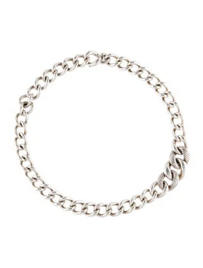 Pre-owned David Yurman Curb Chain Necklace, 17.75" In Multi