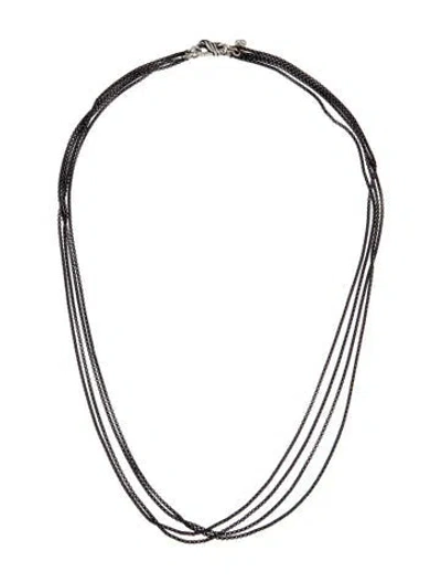 Pre-owned David Yurman Darkened Box Chain Multistrand Necklace, 17"