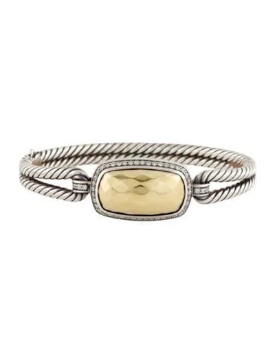 Pre-owned David Yurman Diamond Albion Bangle Bracelet In Multi