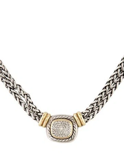 Pre-owned David Yurman Diamond Albion® Double Wheat Chain Necklace, 15.5" In Multi