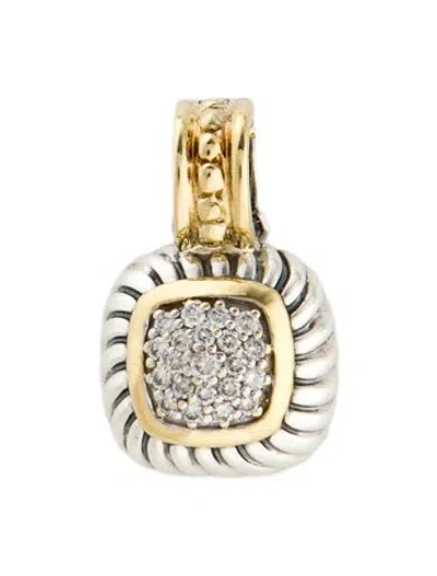 Pre-owned David Yurman Diamond Albion Enhancer Pendant, 0.75" In Multi