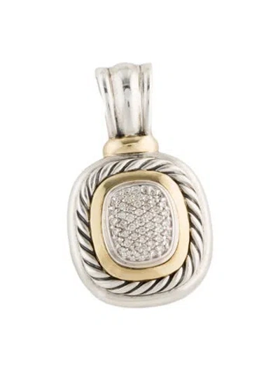 Pre-owned David Yurman Diamond Albion Large Enhancer Pendant In Multi