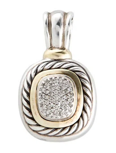 Pre-owned David Yurman Diamond Albion Large Enhancer Pendant In Multi