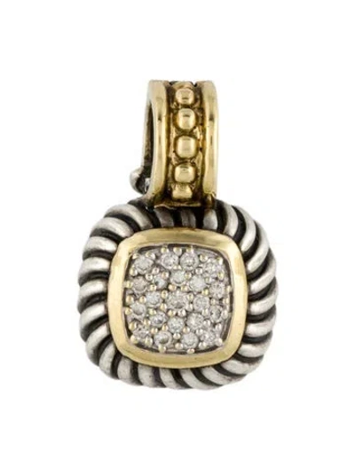 Pre-owned David Yurman Diamond Albion Pendant Enhancer In Multi