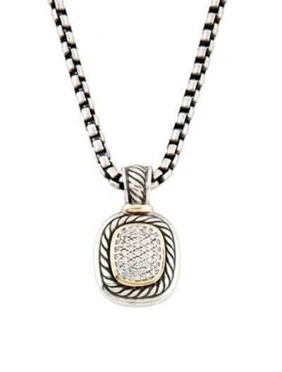 Pre-owned David Yurman Diamond Albion Pendant Necklace, 15" In Multi