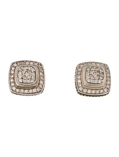 Pre-owned David Yurman Diamond Albion Stud Earrings In Multi