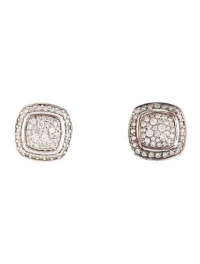 Pre-owned David Yurman Diamond Albion Stud Earrings In Multi