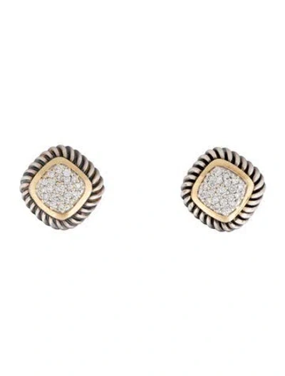 Pre-owned David Yurman Diamond Albion Studs In Multi