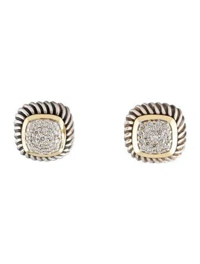 Pre-owned David Yurman Diamond Albion Studs In Multi